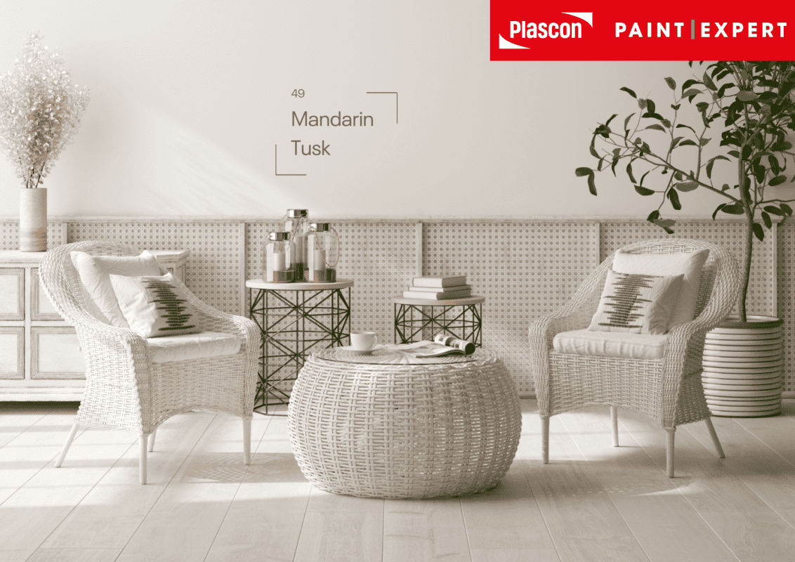 Casual seating area showcasing Plascon Mandarin Tusk (49)