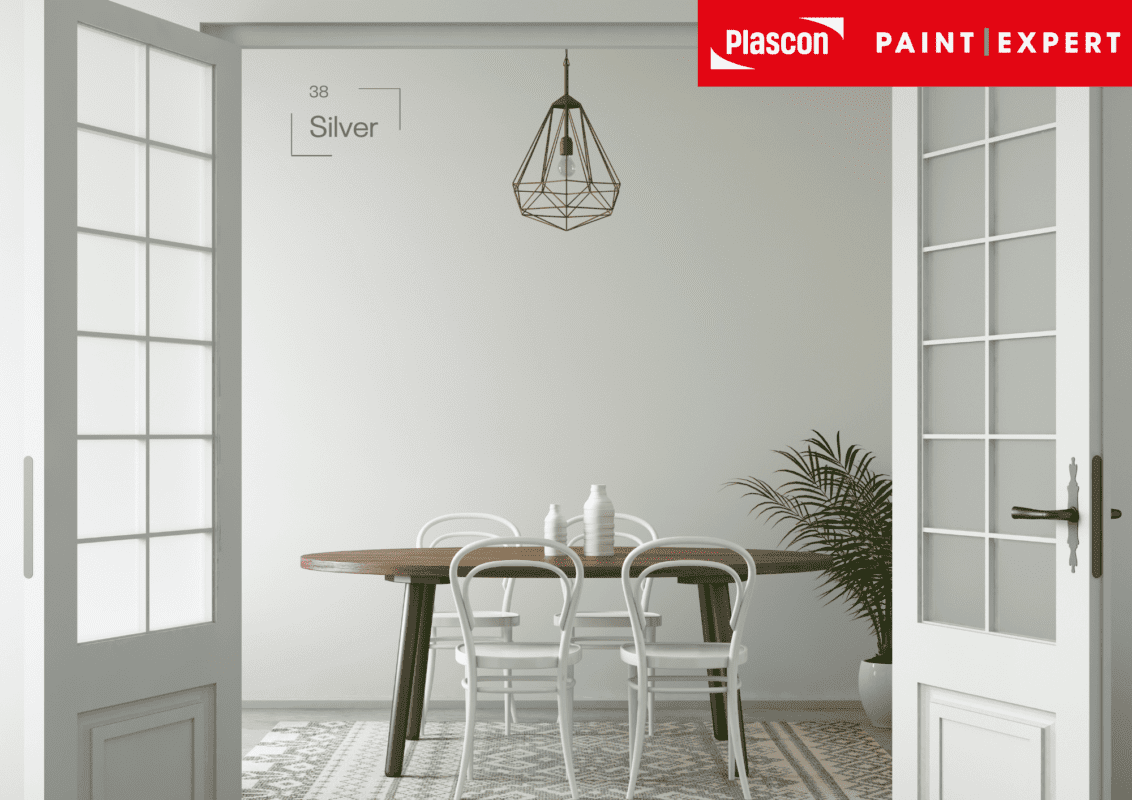 Dining room showcasing Plascon Silver( (38)