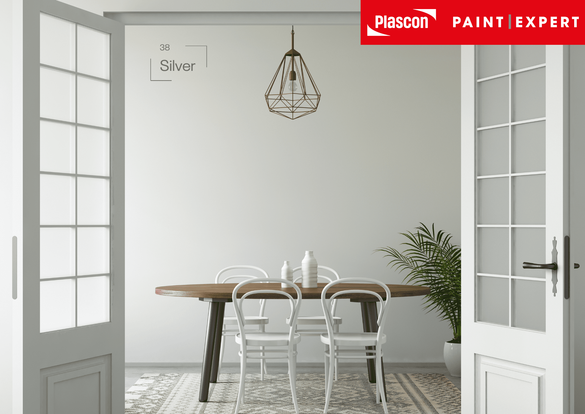 Dining room showcasing Plascon Silver( (38)