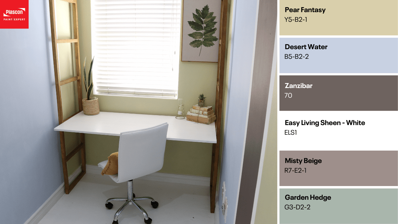 Pear Fantasy | Desert Water | Zanzibar | Easy Living Sheen - White | Misty Beige | Garden Hedge