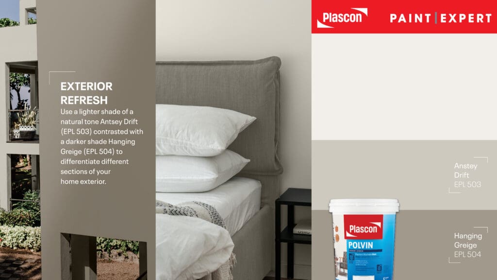Plascon Polvin Anstey Drift (EPL503) and Plascon Polvin Hanging Greige (EPL504)