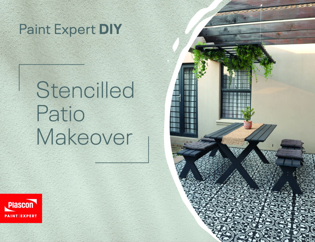 Paint Expert DIY painted stenciled patio makeover