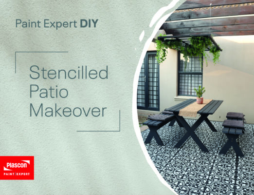 Paint Expert DIY painted stenciled patio makeover