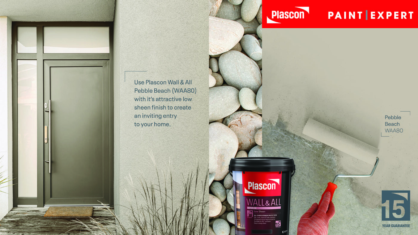 home exterior painted in Plascon Wall & All Pebble Beach (WAA80)