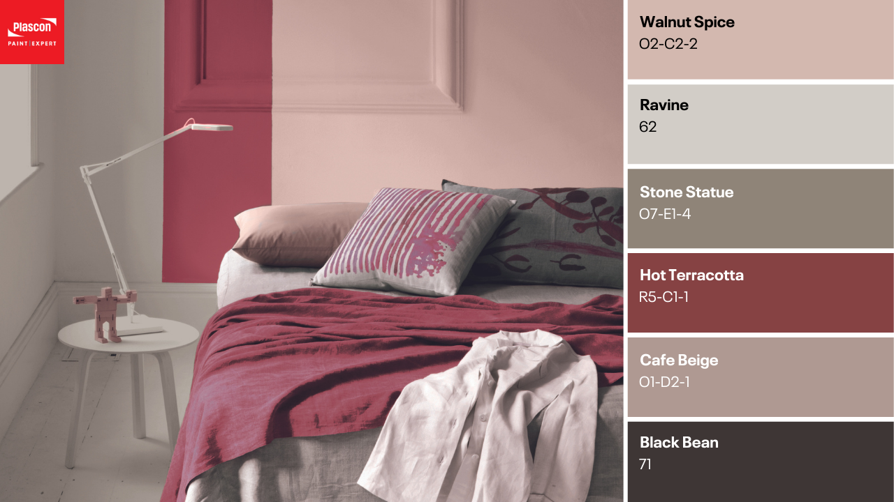 Walnut Spice | Ravine | Stone Statue | Hot Terracotta | Cafe Beige | Black Bean